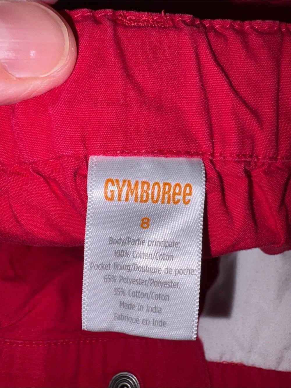Gymboree Bright Red Watermelon Pocket Shorts girls size 8